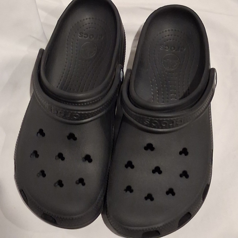 Crocs Mickey Mouse Classic Clogs Black Mens 10 Womens 12 Disney Clogs